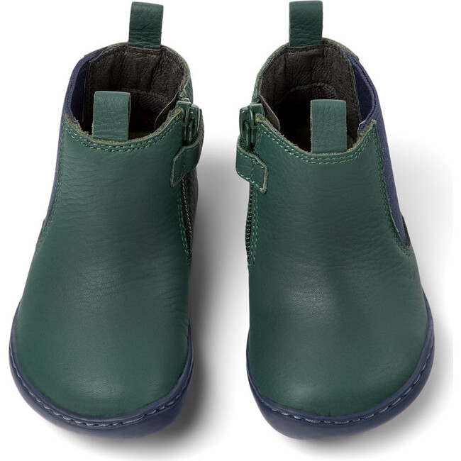 Peu Cami Leather Ankle Boots, Dark Green And Blue