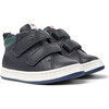 Runner Four 2-Velcro Strap Leather Sneakers, Navy - Sneakers - 2