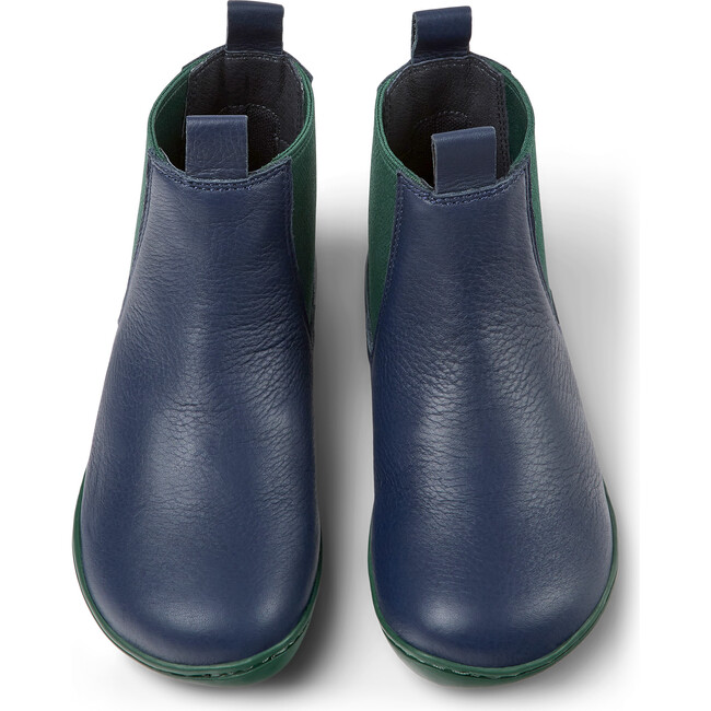 Peu Cami Leather Ankle Boots, Dark Blue And Dark Green