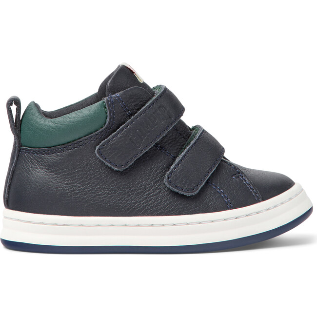 Runner Four 2-Velcro Strap Leather Sneakers, Navy - Sneakers - 3
