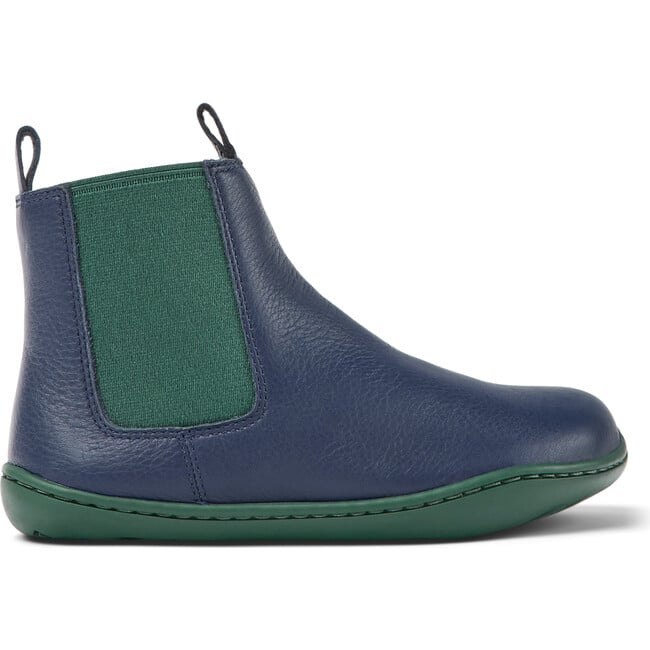 Peu Cami Leather Ankle Boots, Dark Blue And Dark Green - Booties - 3