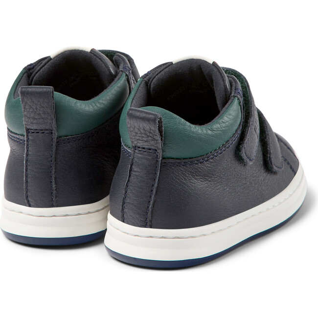 Runner Four 2-Velcro Strap Leather Sneakers, Navy - Sneakers - 5