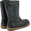 Savina Twins Print Leather Boots, Black And Blue - Boots - 5