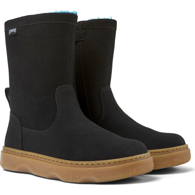 Kiddo Suede Leather Nubuck Boots, Black - Boots - 2