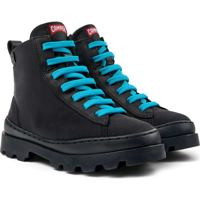Brutus Leather Ankle Boots, Black Textile - Booties - 2