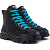 Brutus Leather Ankle Boots, Black Textile - Booties - 2