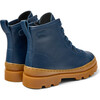 Brutus Lace Leather Ankle Boots, Dark Blue - Booties - 3