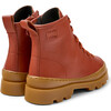 Brutus Lace Leather Ankle Boots, Medium Red - Booties - 5