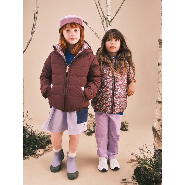 Ecoreversible Puffer, Matte Black Cherry / Wild Rose - Puffers & Down Jackets - 2