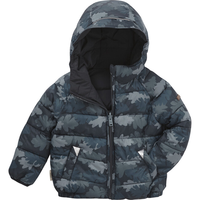 Ecoreversible Puffer, Matte Ink Navy / Navy Leaf Camo - Puffers & Down Jackets - 3