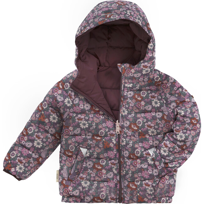 Ecoreversible Puffer, Matte Black Cherry / Wild Rose - Puffers & Down Jackets - 3
