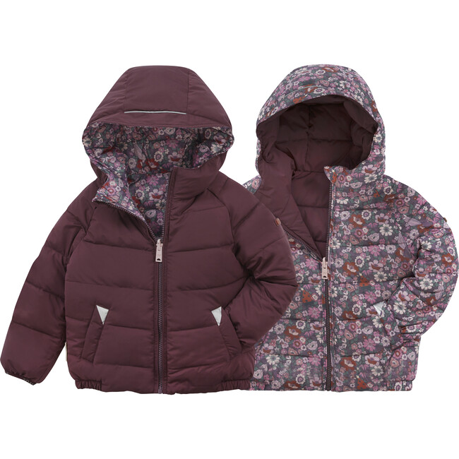 Ecoreversible Puffer, Matte Black Cherry / Wild Rose - Puffers & Down Jackets - 6