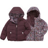 Ecoreversible Puffer, Matte Black Cherry / Wild Rose - Puffers & Down Jackets - 6