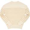 Women's Knit Sweater Cream And Tan Stripe - Sweaters - 1 - thumbnail