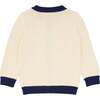 Knit Cardigan, Cream With Navy Trim - Cardigans - 5