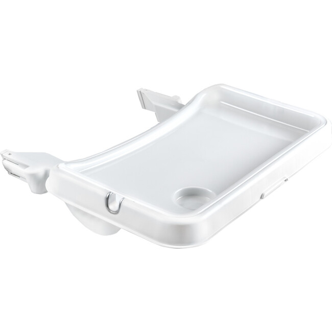 Alpha Removable Non-Slip High Chair Table Tray With Adjustable Depth, White