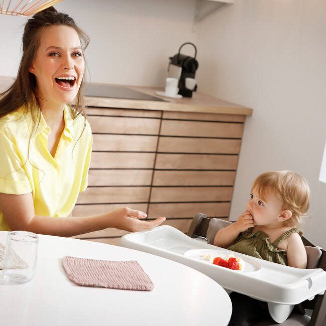 Alpha Removable Non-Slip High Chair Table Tray With Adjustable Depth, White - Highchairs - 2