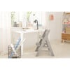 Alpha+ Grow Along Adjustable Beechwood Wooden High Chair Seat + 5-Point Harness & Bumper Bar, Grey - Highchairs - 3