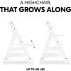 Alpha+ Grow Along Adjustable Beechwood Wooden High Chair Seat + 5-Point Harness & Bumper Bar, White - Highchairs - 3