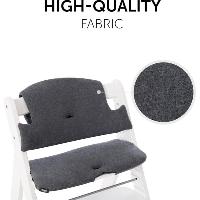 Alpha Highchair Pad Deluxe Seat Cushion Jersey, Charcoal - Highchairs - 4