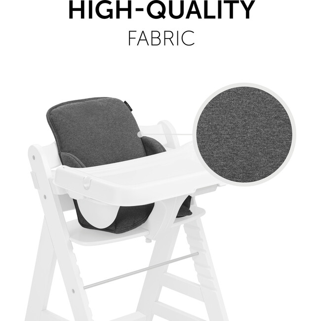 Alpha Highchair Pad Cosy Select Seat Cushion Jersey, Charcoal - Highchairs - 4