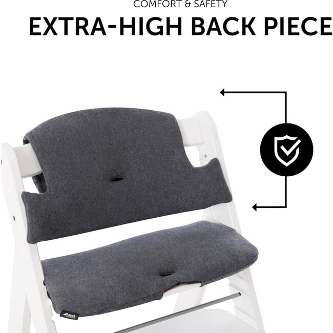 Alpha Highchair Pad Deluxe Seat Cushion Jersey, Charcoal - Highchairs - 5