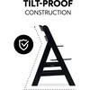 Alpha+ Grow Along Adjustable Beechwood Wooden High Chair Seat + 5-Point Harness & Bumper Bar, Black - Highchairs - 5