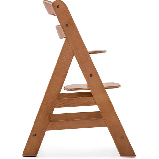 Alpha+ Grow Along Adjustable Beechwood Wooden High Chair Seat + 5-Point Harness & Bumper Bar, Natural Walnut Finish - Highchairs - 6