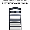 Alpha+ Grow Along Adjustable Beechwood Wooden High Chair Seat + 5-Point Harness & Bumper Bar, Black - Highchairs - 8