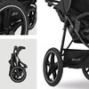 Runner 2-Compact Foldable Tricycle Jogger Buggy Stroller Pushchair With Height-Adjustable Handle, Black - Single Strollers - 7