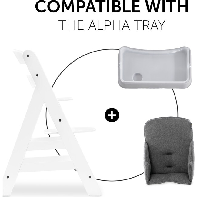 Alpha Highchair Pad Cosy Select Seat Cushion Jersey, Charcoal - Highchairs - 8
