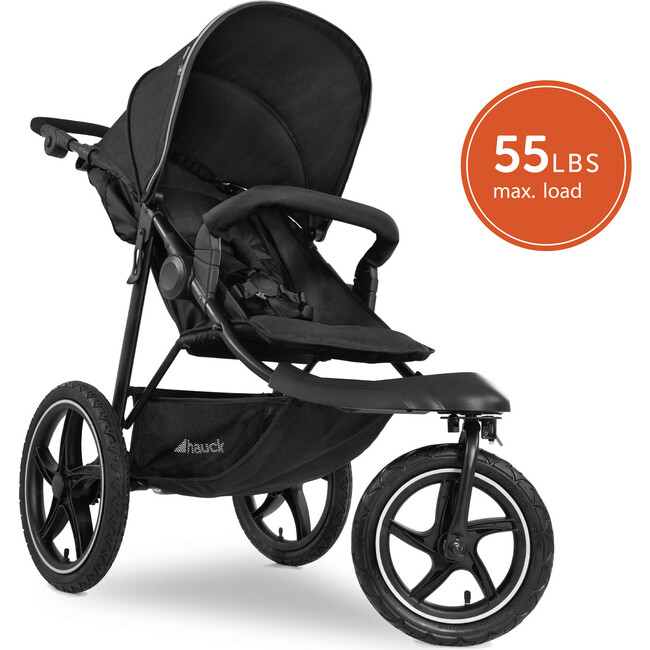 Runner 2-Compact Foldable Tricycle Jogger Buggy Stroller Pushchair With Height-Adjustable Handle, Black - Single Strollers - 9