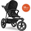 Runner 2-Compact Foldable Tricycle Jogger Buggy Stroller Pushchair With Height-Adjustable Handle, Black - Single Strollers - 9