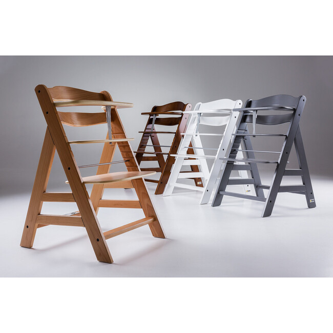 Alpha+ Grow Along Adjustable Beechwood Wooden High Chair Seat + 5-Point Harness & Bumper Bar, Cork - Highchairs - 3