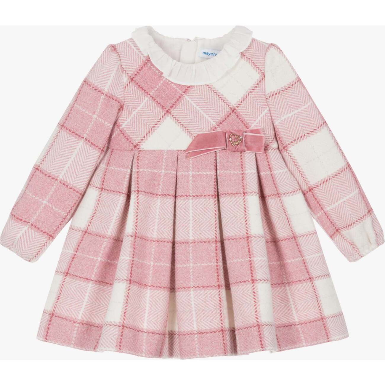 open lace back dress Mayoral Girls Pink Ribbed Combined Dress – City Style Children's Boutique main image 0