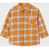 Plaid Pocket Dress Shirt, Orange - Shirts - 1 - thumbnail