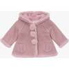 Pom Hooded Knit Jacket, Mauve - Jackets - 1 - thumbnail