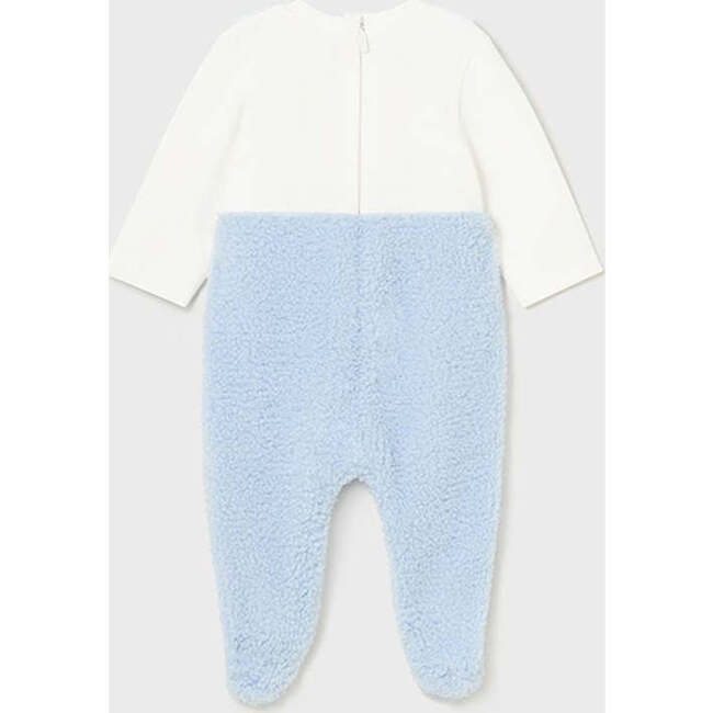 Teddy Applique Overall Babysuit, Blue - Bodysuits - 2