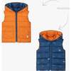 Reversible Padded Vest, Orange - Vests - 1 - thumbnail