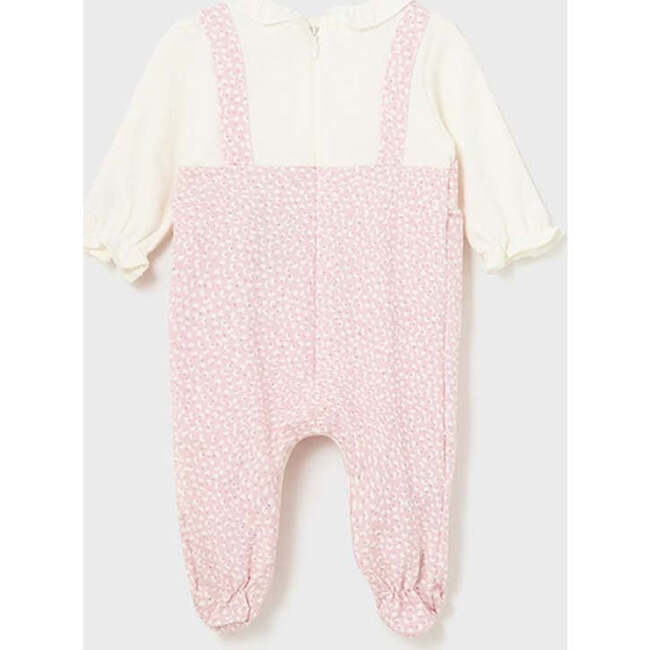 Ruffle Bow Overall Babysuit, Pink - Bodysuits - 3
