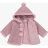 Pom Hooded Knit Jacket, Mauve - Jackets - 2