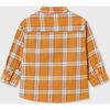 Plaid Pocket Dress Shirt, Orange - Shirts - 3