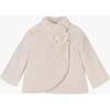 Bow Faux Fur Coat, Off White - Jackets - 1 - thumbnail