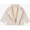Bow Faux Fur Coat, Off White - Jackets - 2