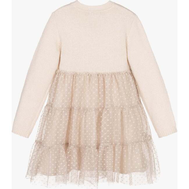 Daisy Overlay Tulle Dress, Beige - Dresses - 3