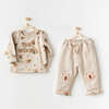 Woods Besr Print Outfit, Beige - Mixed Apparel Set - 2