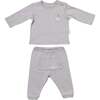 Penguin Print Pocket Outfit, Grey - Mixed Apparel Set - 1 - thumbnail