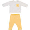 Penguin Print Pocket Outfit, Yellow - Mixed Apparel Set - 1 - thumbnail