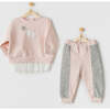 Star Teddy Graphic Outfit, Pink - Mixed Apparel Set - 2