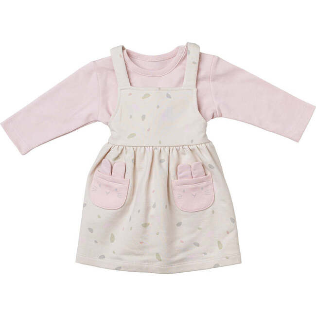 Leaf Pinafore Dress Outfit, Beige